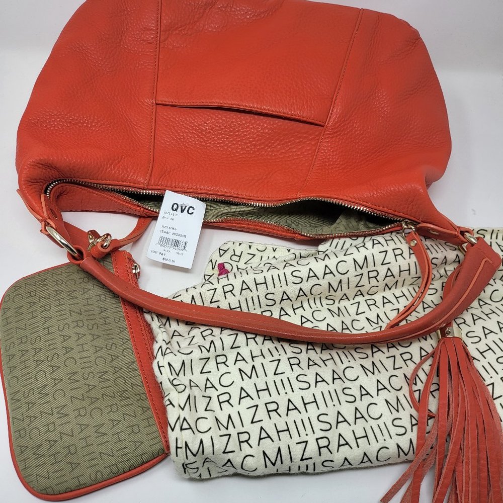 Pebble Leather Tassel Shoulder Bag/Wristlet